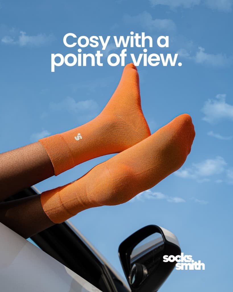 Socks in the air outdoors
