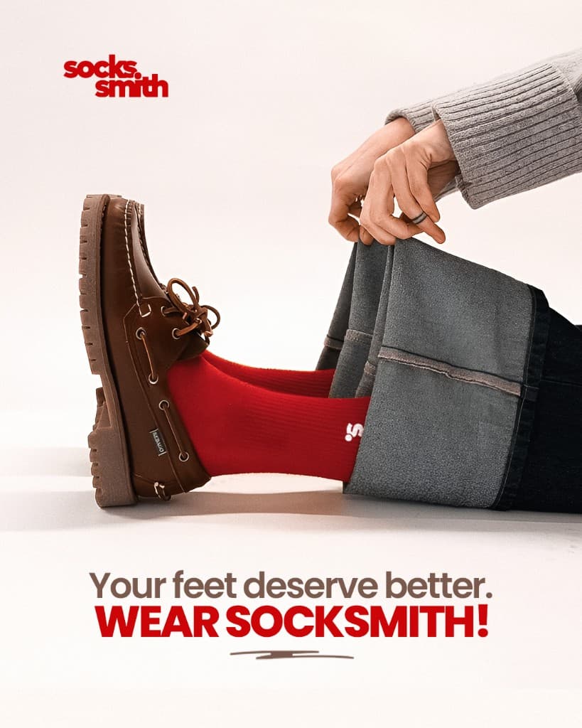 Red socks with jeans